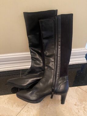 Aquatalia mixed media tall heeled boots in sz 11